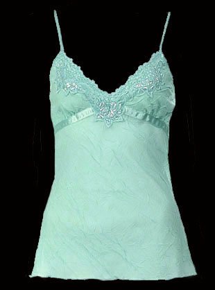 Extreme Sexy Mint Green Lace Time Crinkle Camisole Top - Small