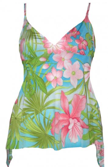 Tropical Temptation Vibrant Floral Babydoll Cami Top - Small