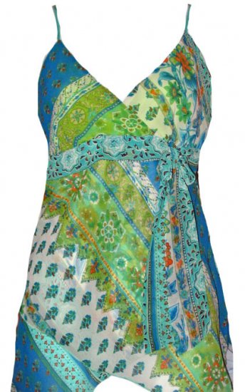Hot Sexy Bohemian Floral Chiffon Babydoll Camisole Top - Medium