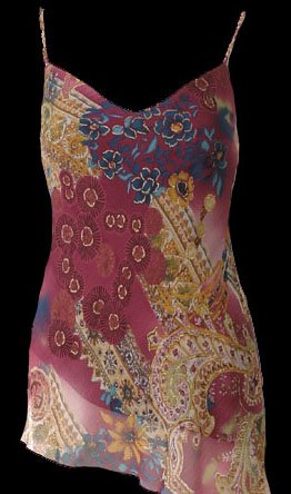 Burgundy Wine Boho Chiffon Asymmetrical Top - Medium