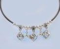 Dangling Hearts Charm Beads Choker Earrings Set