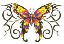 Colorful Butterfly Tribal Temporary Tattoo