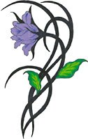 Purple Flower Tribal Temporary Tattoo