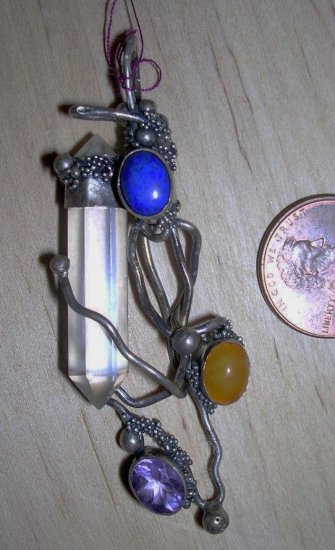 Stunning freeform crystal pendant