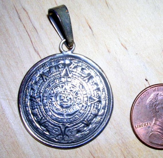 Mayan Calendar Disk Pendant