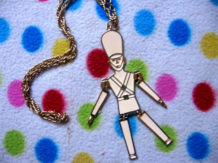 Goldtone Vintage Soldier Necklace Emo Scene Mod NEW