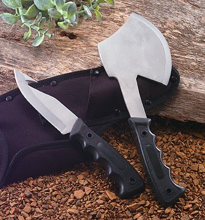 SKAX2: Maxam 2pc Hunting Knife and Ax Combo