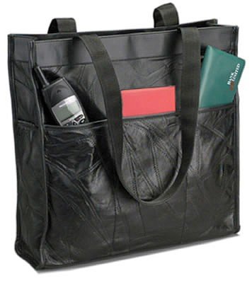 LULSHOP2/00: Embassy Italian Stone Design Genuine Sewn Leather Shopping/Travel Bag