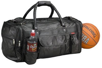 LULGYM/00: EMBASSY Genuine Sewn Leather Gym Travel Bag