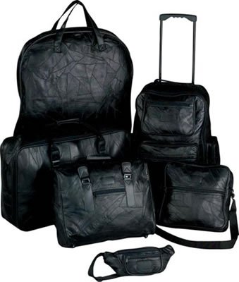 LUL62/00: SALE-Embassy Genuine Patch Leather 6pc Luggage Set