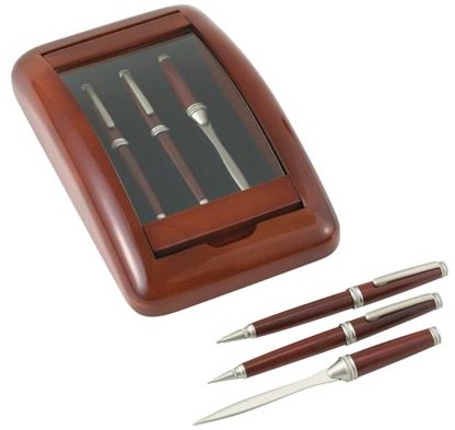 GFEPS3/00: Hanover Collection by Alex Navarre Wooden Pen, Pencil and Letter Opener Desk Set