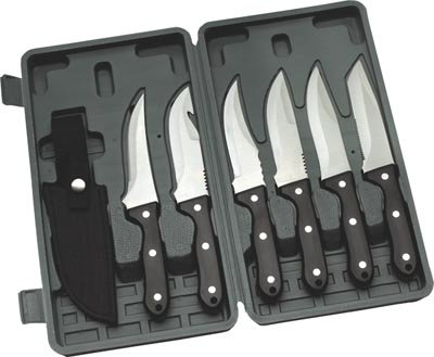 SKHUNT8/00: Maxam 8pc Hunting Processing Knife Set