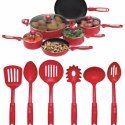 KTAL16/00: SALE-Chef's Secret 16 pc Retro Red Aluminum Cookware Set