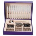 FW47G/00: Sterlingcraft 49pc Stainless Steel Flatware w/ Gold Printing