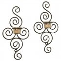 LB54003/00: Luca Bella Home Danielle Wrought Iron Wall Sconce 2pc Set