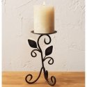LB54007/00: Luca Bella Home Scroll Leaf Pillar Holder