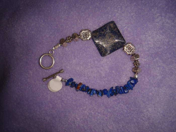 Blue Lapis bracelet with sterling silver