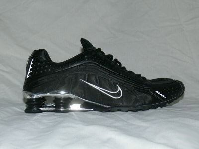 Black Silver Nike Mens Shox R4 US 10