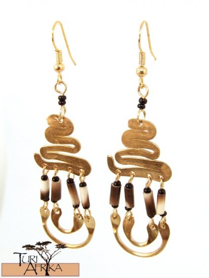 Product ID: 3 Brass Earrings W/ Porcupine Quills