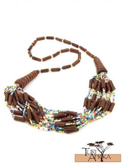 Product ID: 33 Ceramic Brown Bead Necklace