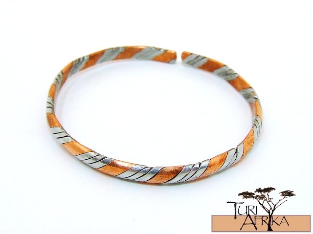 Product ID: 83 2 Color Twisted Copper Bracelet