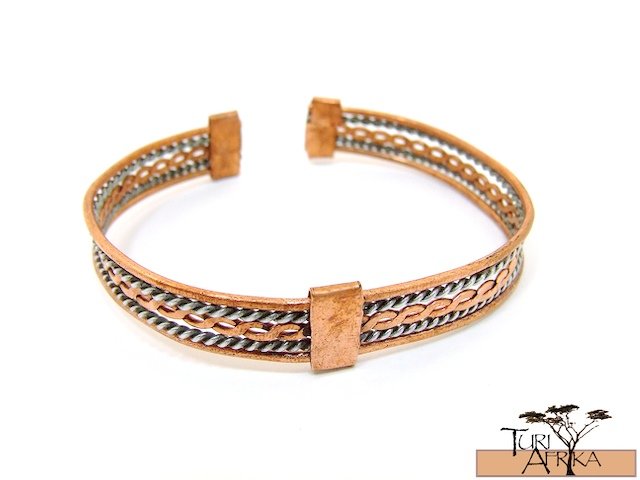 Product ID: 85 2 Color Copper Wire Flat Designed Bracelet
