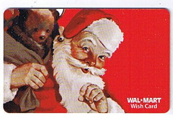Walmart Collectible Gift Card - Santa and Bear VL4053 - USED