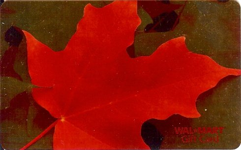 Walmart Collectible Gift Card - Autumn Leaf Gold Foil VL3972