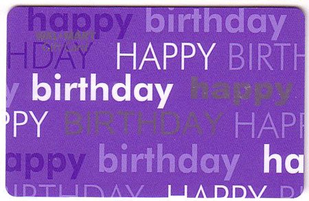 Walmart Collectible Gift Card - Purple Happy Birthday VL3742