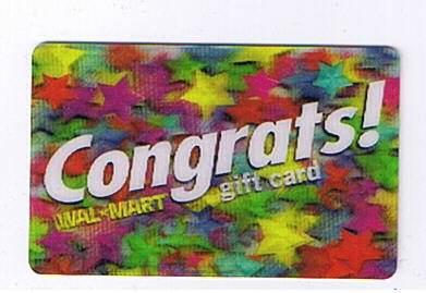 Walmart Collectible Gift Card - Lenticular - Congrats! Multi-Color Stars VL1730