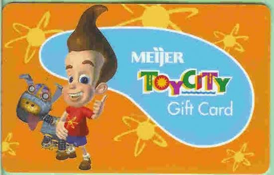 Meijer Collectible Gift Card - Toy City Jimmy Neutron Boy Genius 10049xx