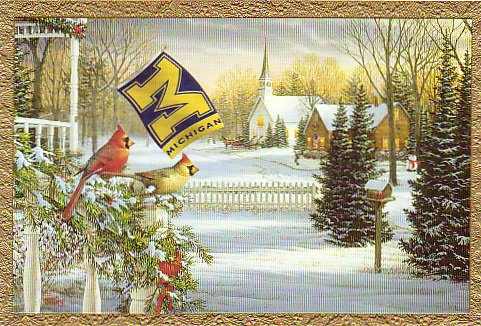 University of Michigan Christmas Card Promo Print - Holiday Memories H205