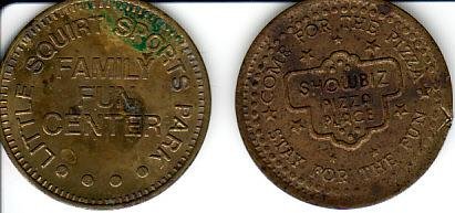 Showbiz Pizza Place & Little Squirt Sports Park Arcade Game Coin/Token