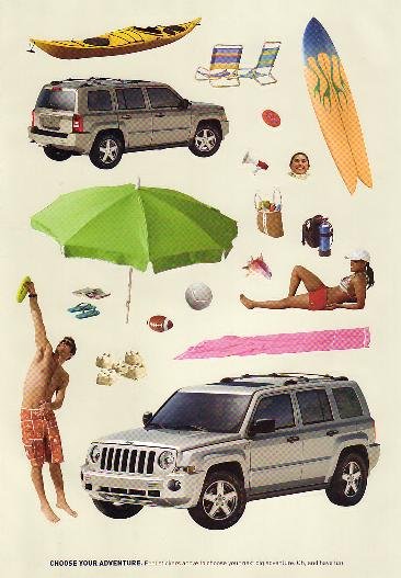 2007 Jeep Patriot Promotional Ad - Beach,Surf,Fun,Car/SUV Scrapbooking Stickers