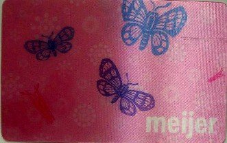 Meijer Collectible Gift Card - Lenticular - Pink Butterflies 10849xx - USED