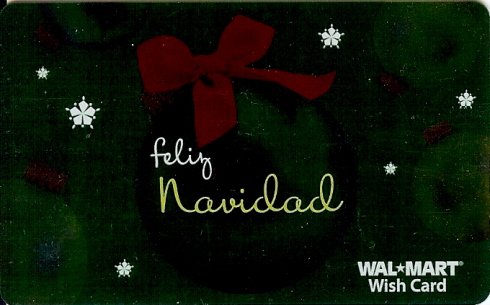Walmart Collectible Gift Card - Green Foil - Feliz Navidad Ball Ornament VL4067