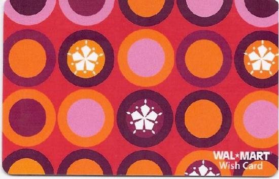 Walmart Collectible Gift Card - Red Mod Circles & Snowflakes VL4066