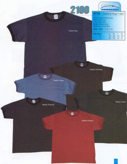 Gildan 2100 (Heathered Ringer)
