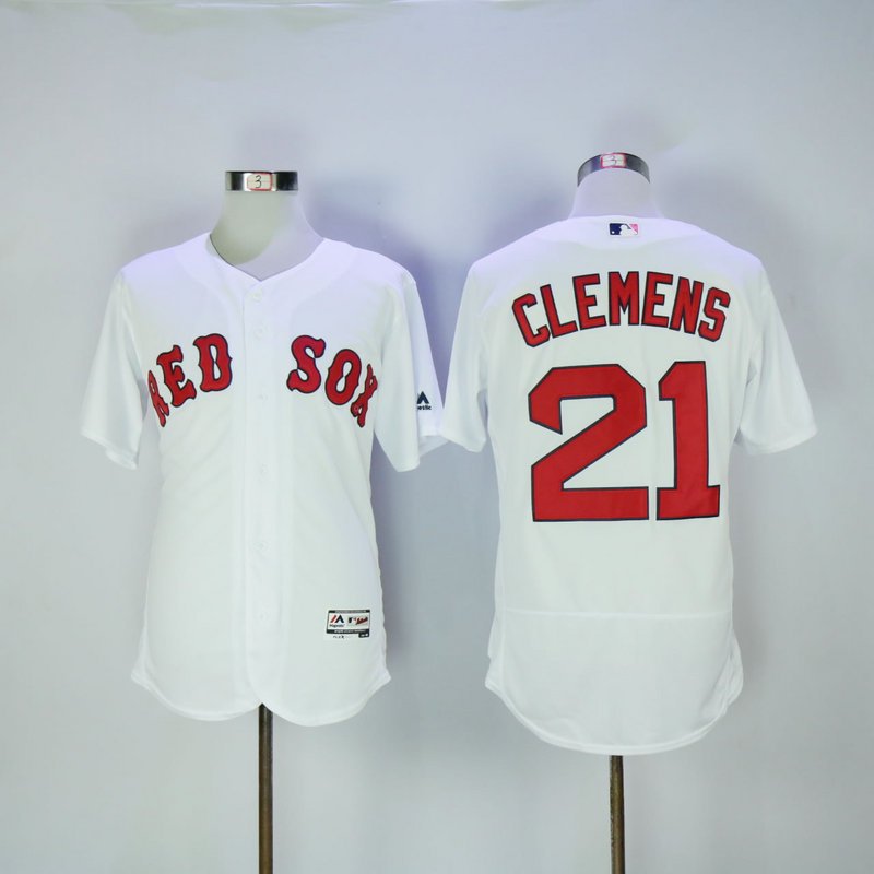 Boston Red Sox 21 Roger Clemens Basketball Jerseys Color White