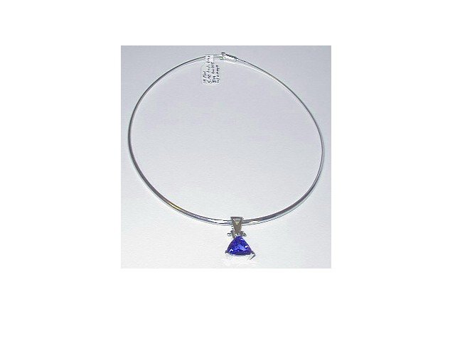 Trillion Cut Tanzanite and Diamond Necklace