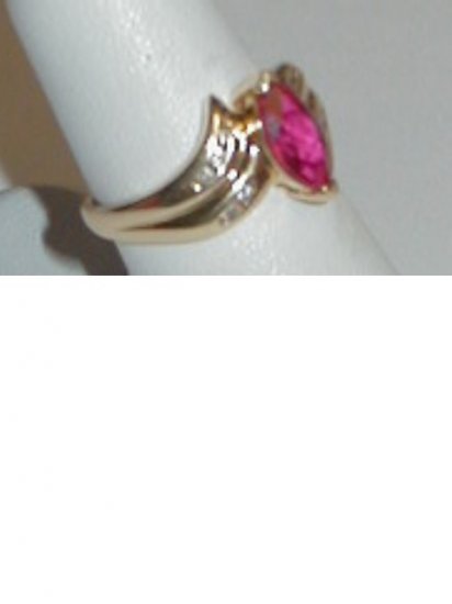 Rhodilite and Diamond Ring