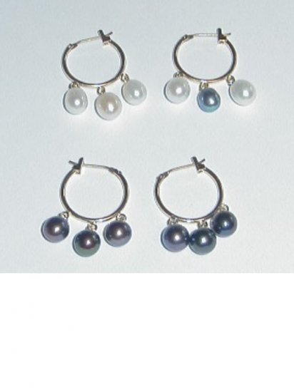Fresh Water 3 Pearl Earrings