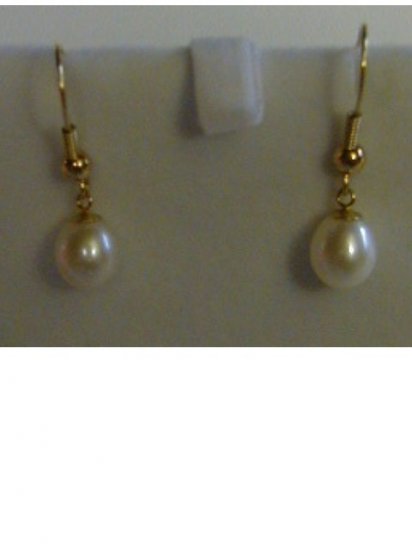 White Pearl Drop Earrings