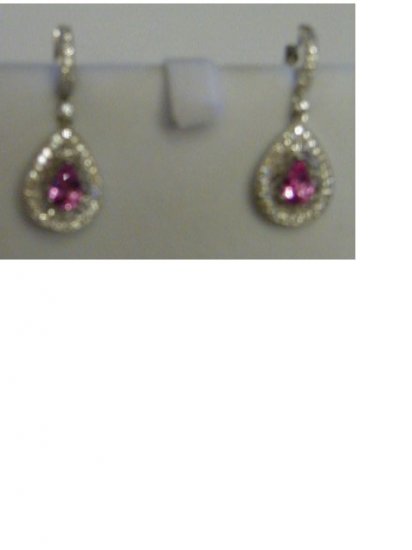 Pink Sapphire and Diamond Earrings