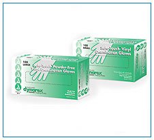 Dx 2601 Small Vinyl Exam Gloves, Lightly Powdered Case