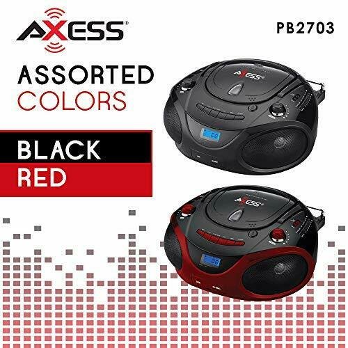 Axess Pb Portable Mp Cd Boombox With Am Fm Stereo Usb Sd Mmc