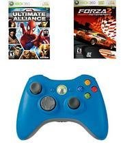 Boys Holiday Bundle - 2 Great Games and a Blue Wireless Controller for Xbox 360