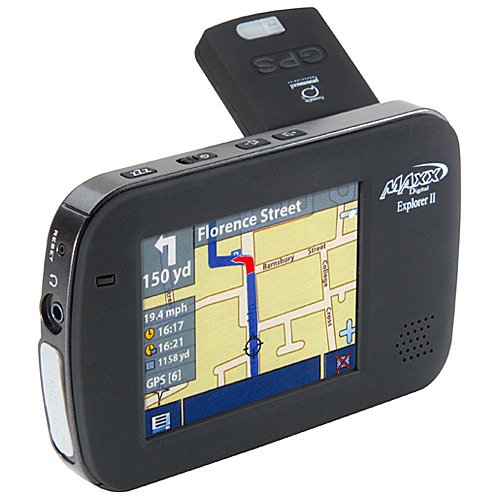 Maxx Digital Explorer II Portable GPS System w\ Media Player for MP3, & MPEG4 Movies