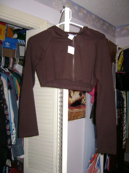 Brown cropped jacket sz m