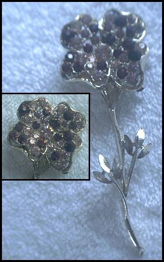 Coro Amethyst Colored Floral Brooch
